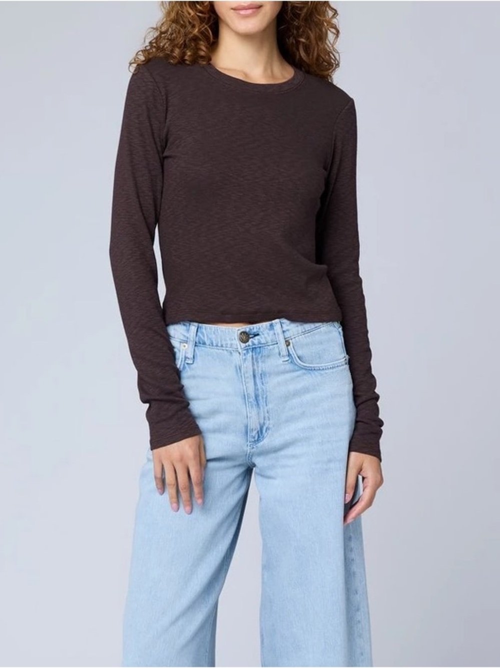 Rag & Bone Cropped L/S Ribbed Tee